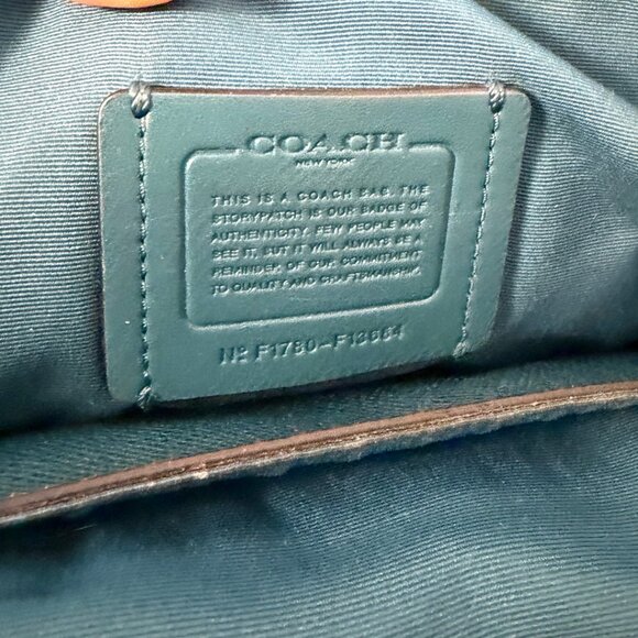 Coach Christie Carryall Satchel Teal Leather Crossbody Bag - Picture 8 of 9